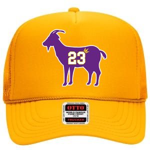 King LA Bron The Goat 23 Basketball High Crown Mesh Back Trucker Hat