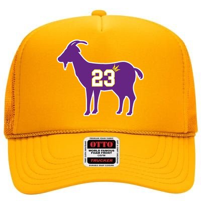 King LA Bron The Goat 23 Basketball High Crown Mesh Back Trucker Hat