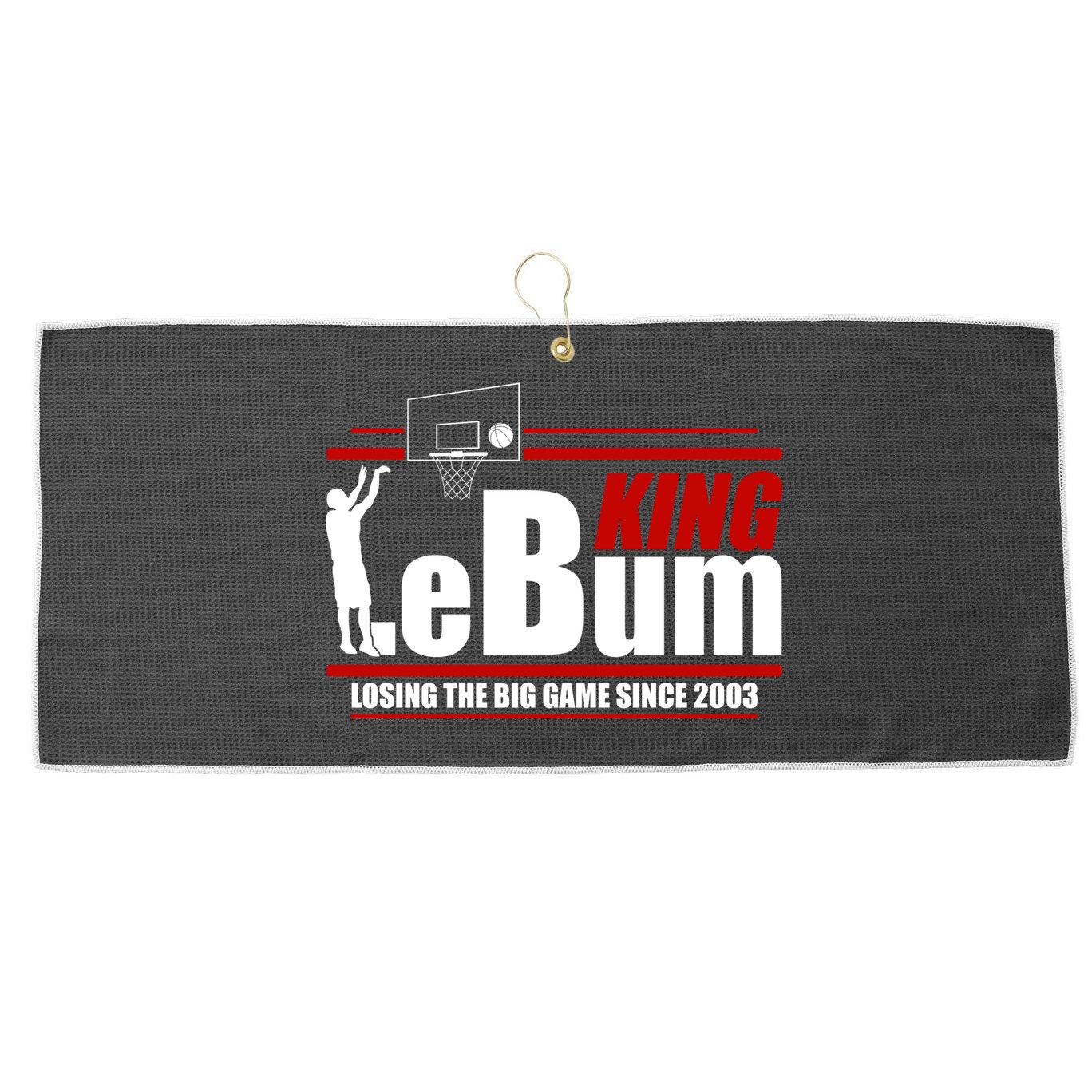 King LeBum Losing The Big Game Since 2003 Large Microfiber Waffle Golf Towel