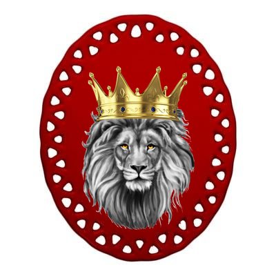 King Of Lions Ceramic Oval Ornament