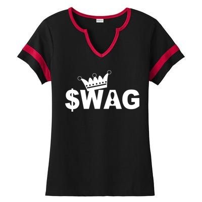 King Of Swag Ladies Halftime Notch Neck Tee