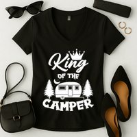 King Of The Camper Women's V-Neck T-Shirt