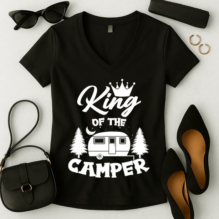 King Of The Camper Women's V-Neck T-Shirt