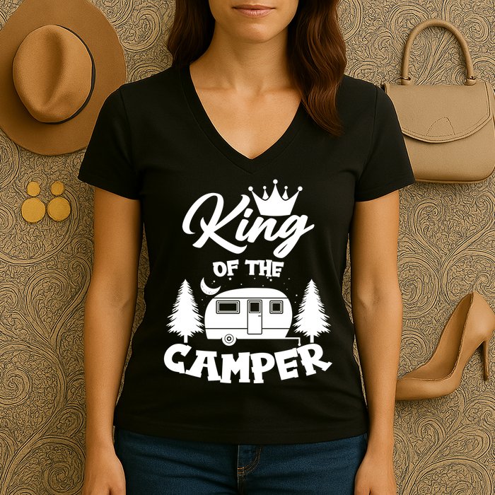 King Of The Camper Women's V-Neck T-Shirt