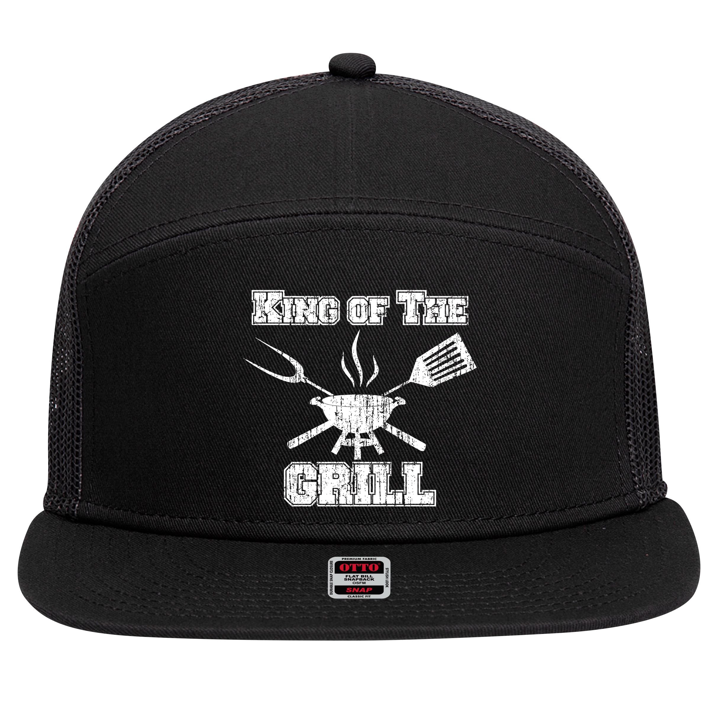 King Of The Grill 7 Panel Mesh Trucker Snapback Hat
