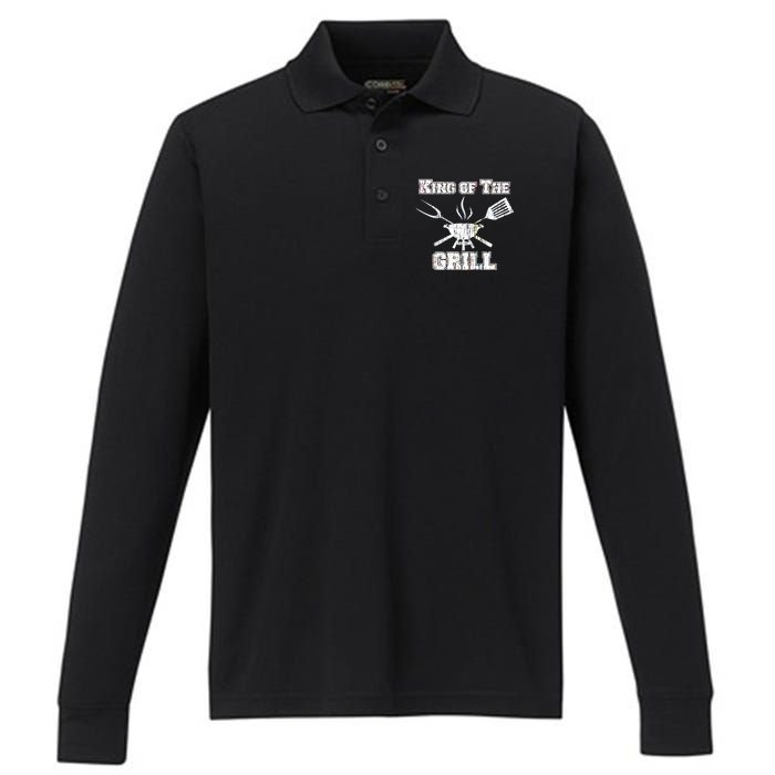 King Of The Grill Performance Long Sleeve Polo