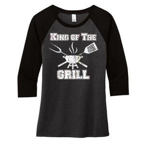 King Of The Grill Women's Tri-Blend 3/4-Sleeve Raglan Shirt