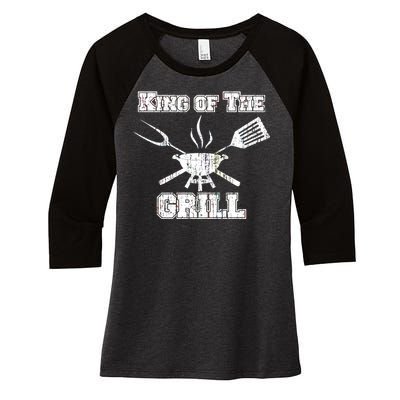 King Of The Grill Women's Tri-Blend 3/4-Sleeve Raglan Shirt