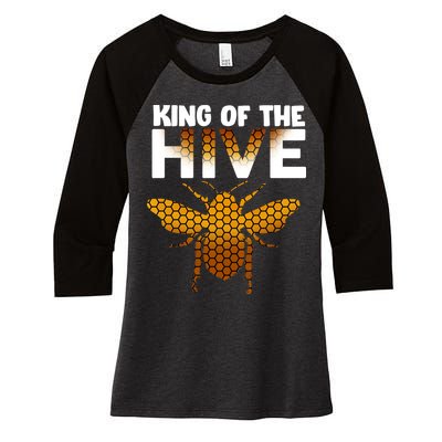 King Of The Hive Women's Tri-Blend 3/4-Sleeve Raglan Shirt
