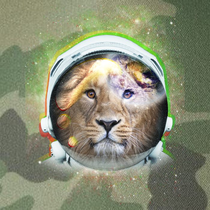 King Of The Universe Lion Space Astronaut Helmet Legacy Tie Dye Trucker Hat