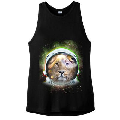 King Of The Universe Lion Space Astronaut Helmet Ladies PosiCharge Tri-Blend Wicking Tank