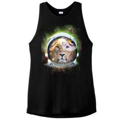 King Of The Universe Lion Space Astronaut Helmet Ladies PosiCharge Tri-Blend Wicking Tank