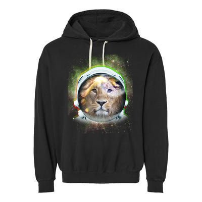 King Of The Universe Lion Space Astronaut Helmet Garment-Dyed Fleece Hoodie