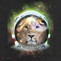 King Of The Universe Lion Space Astronaut Helmet 7 Panel Mesh Trucker Snapback Hat