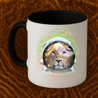 King Of The Universe Lion Space Astronaut Helmet Mug