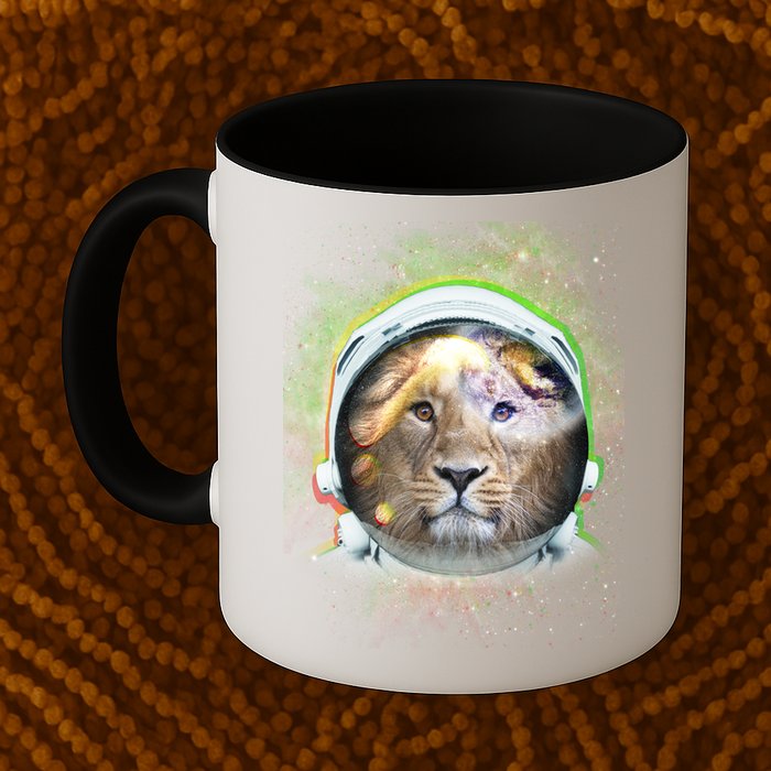 King Of The Universe Lion Space Astronaut Helmet Mug