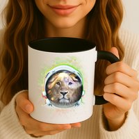 King Of The Universe Lion Space Astronaut Helmet Mug