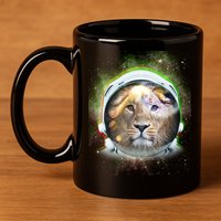 King Of The Universe Lion Space Astronaut Helmet 11oz C Handle Ceramic Mug