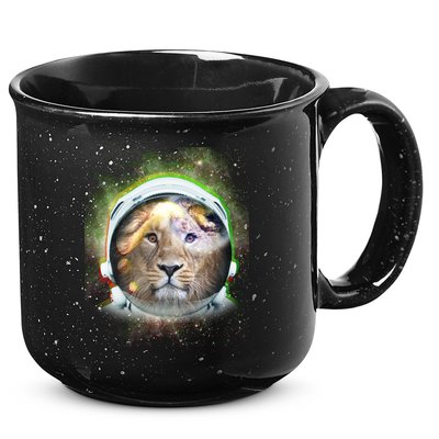 King Of The Universe Lion Space Astronaut Helmet 15oz Campfire Ceramic Mug