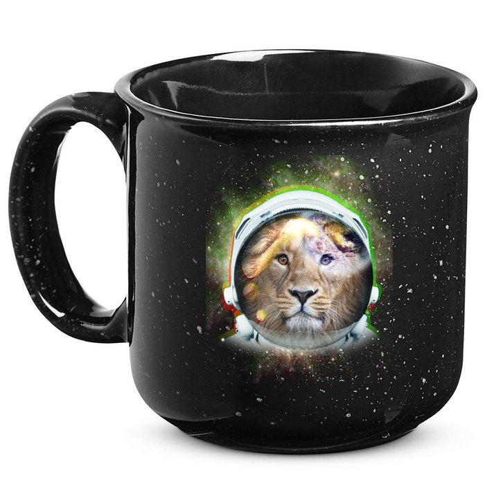 King Of The Universe Lion Space Astronaut Helmet 15oz Campfire Ceramic Mug