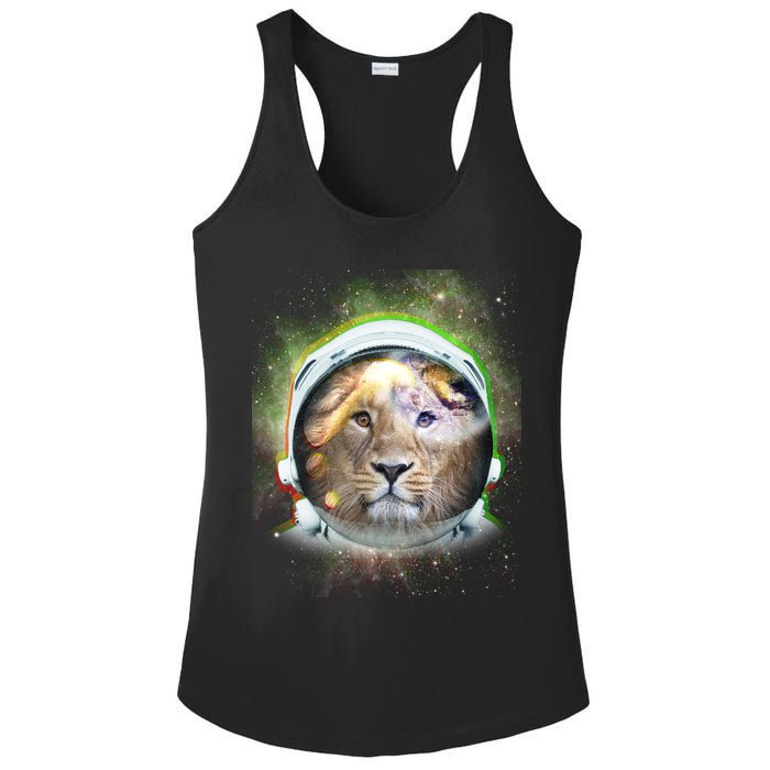 King Of The Universe Lion Space Astronaut Helmet Ladies PosiCharge Competitor Racerback Tank