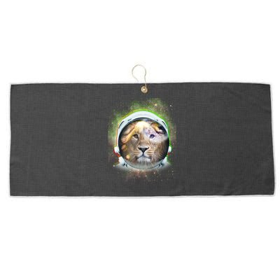 King Of The Universe Lion Space Astronaut Helmet Large Microfiber Waffle Golf Towel