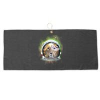 King Of The Universe Lion Space Astronaut Helmet Large Microfiber Waffle Golf Towel