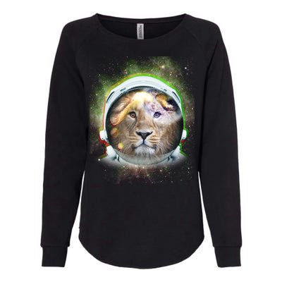 King Of The Universe Lion Space Astronaut Helmet Womens California Wash Sweatshirt