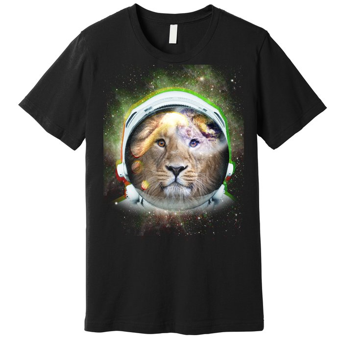 King Of The Universe Lion Space Astronaut Helmet Premium T-Shirt