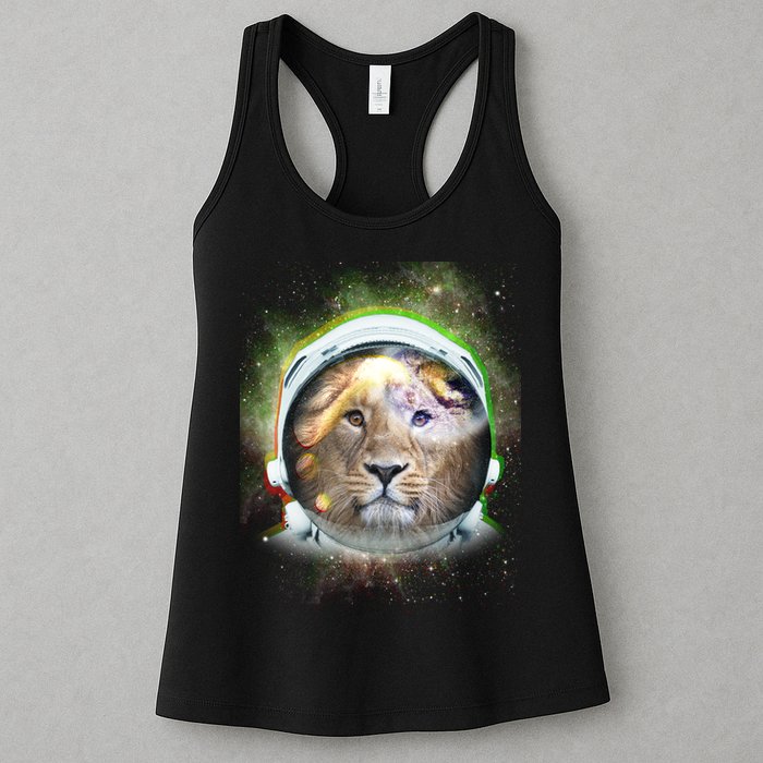 King Of The Universe Lion Space Astronaut Helmet Womens Tank Top