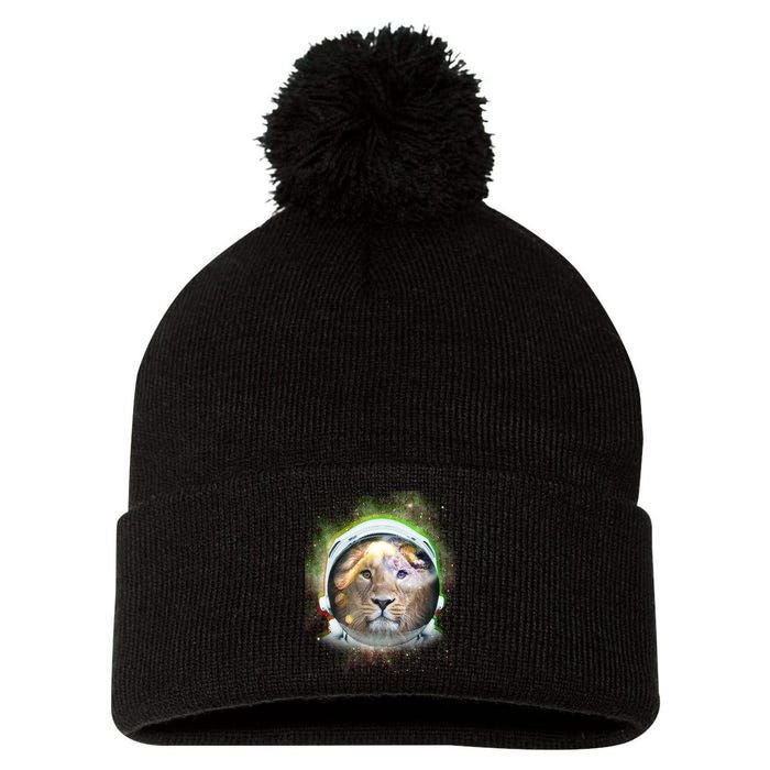 King Of The Universe Lion Space Astronaut Helmet Pom Pom 12in Knit Beanie