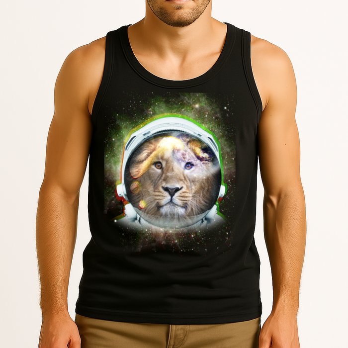 King Of The Universe Lion Space Astronaut Helmet Tank Top