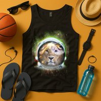 King Of The Universe Lion Space Astronaut Helmet Tank Top