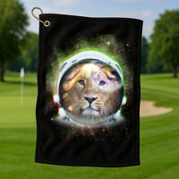 King Of The Universe Lion Space Astronaut Helmet Golf Towel