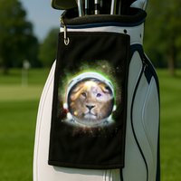 King Of The Universe Lion Space Astronaut Helmet Golf Towel