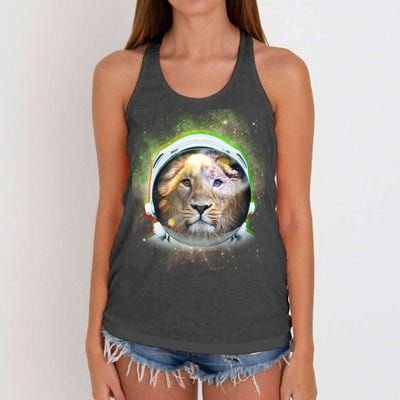 King Of The Universe Lion Space Astronaut Helmet Women's Knotted Racerback Tank