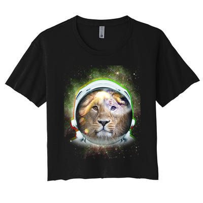 King Of The Universe Lion Space Astronaut Helmet Crop Top