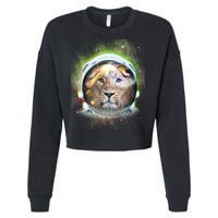 King Of The Universe Lion Space Astronaut Helmet Cropped Pullover Crew