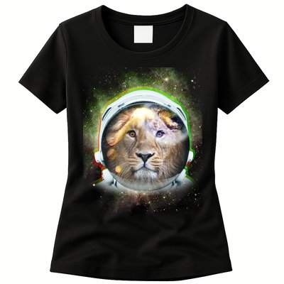 King Of The Universe Lion Space Astronaut Helmet Womens T-Shirt