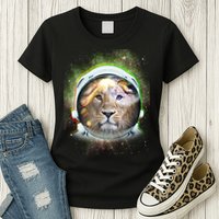 King Of The Universe Lion Space Astronaut Helmet Womens T-Shirt