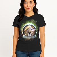 King Of The Universe Lion Space Astronaut Helmet Womens T-Shirt