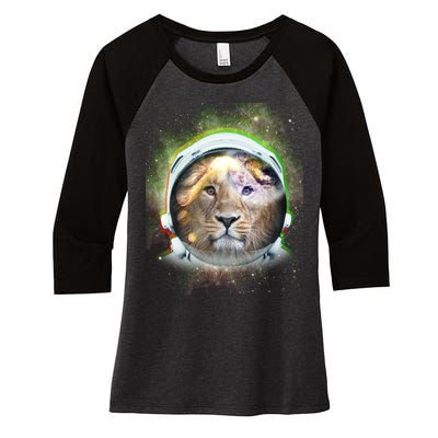 King Of The Universe Lion Space Astronaut Helmet Women's Tri-Blend 3/4-Sleeve Raglan Shirt