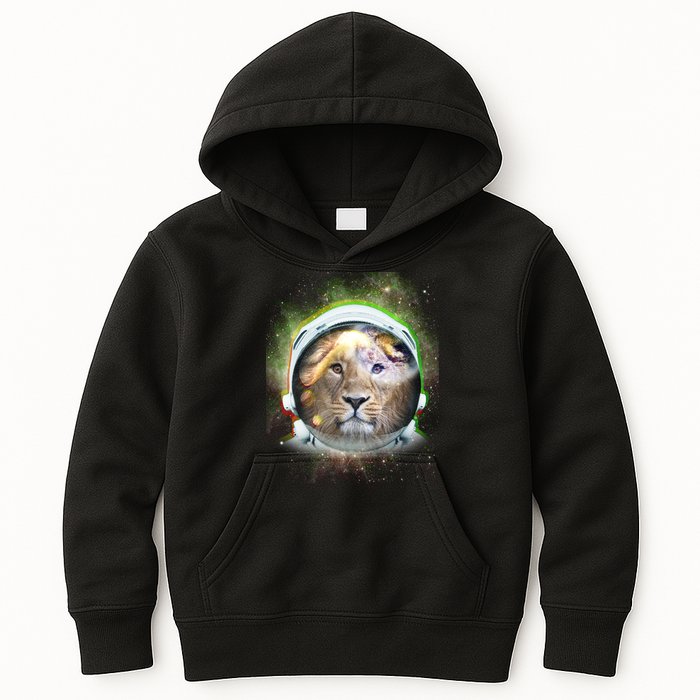 King Of The Universe Lion Space Astronaut Helmet Kids Hoodie