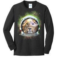 King Of The Universe Lion Space Astronaut Helmet Kids Long Sleeve Shirt