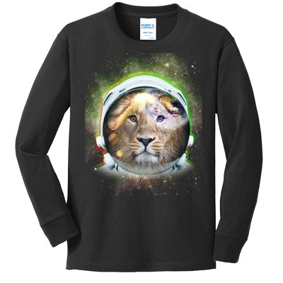 King Of The Universe Lion Space Astronaut Helmet Kids Long Sleeve Shirt