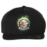 King Of The Universe Lion Space Astronaut Helmet Wool Snapback Cap