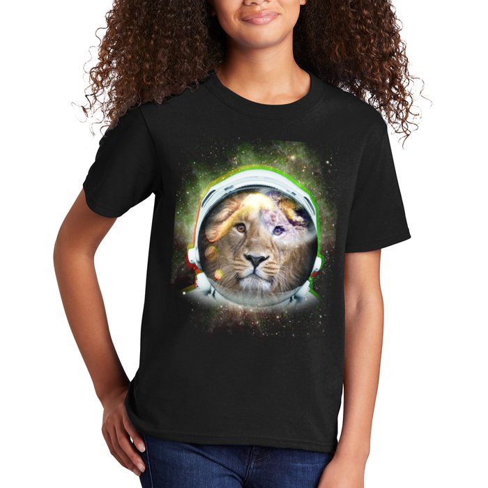 King Of The Universe Lion Space Astronaut Helmet Kids T-Shirt