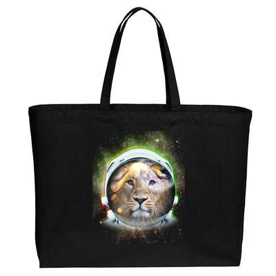 King Of The Universe Lion Space Astronaut Helmet Cotton Canvas Jumbo Tote