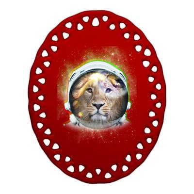 King Of The Universe Lion Space Astronaut Helmet Ceramic Oval Ornament