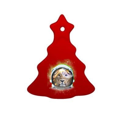 King Of The Universe Lion Space Astronaut Helmet Ceramic Tree Ornament